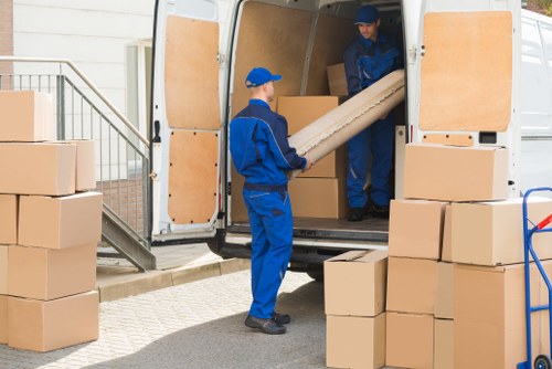 Team preparing a safe van loading operation