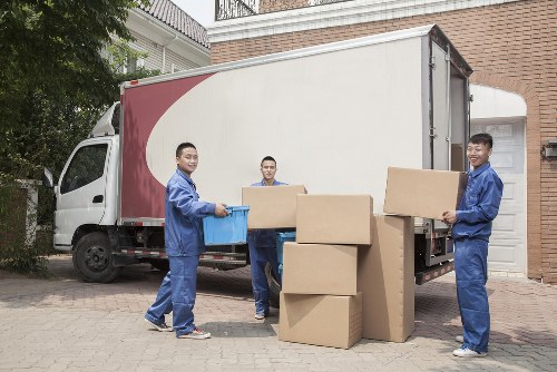 Packed household items ready for a local move in Hackney