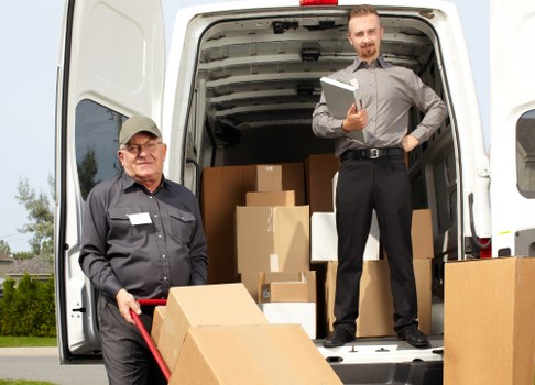 Local removals team working in Hackney street scene