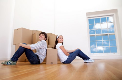 Local moving team handling access in a Hackney street