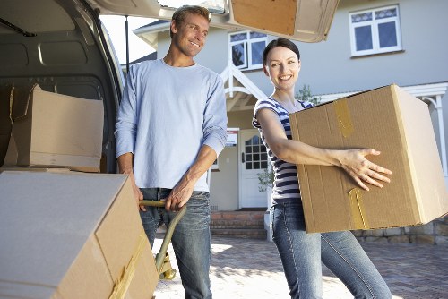 Mover helping with a property access issue in Hackney during removals
