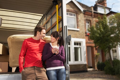 Careful loading of household items for a Hackney move