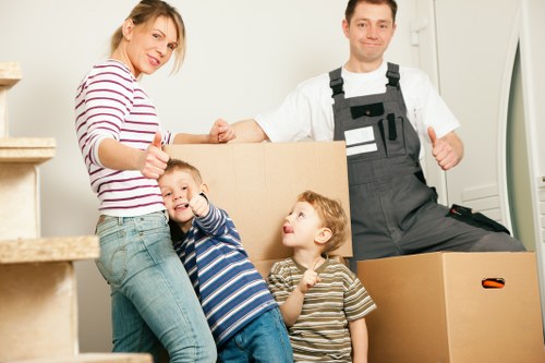 Checklist and boxes ready for a house move in Hackney